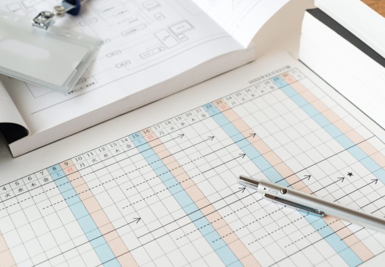 紙のガントチャート